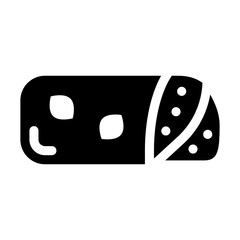 
Tortilla roll with filling known to be burrito, filled vector 
