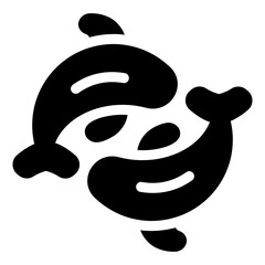 
Fish icon in solid editable design, seafood

