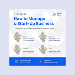 social media webinar poster template vector