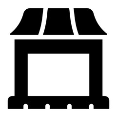 
A commercial building, icon of shop in glyph design
