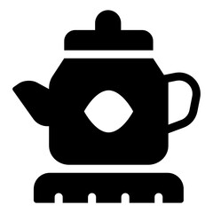 
Icon of a tea thermos in solid editable vector
