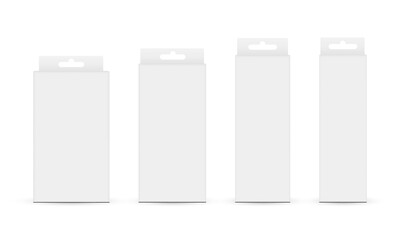 Paper Boxes with Hang Tab Isolated on White Background. Vector Illustration