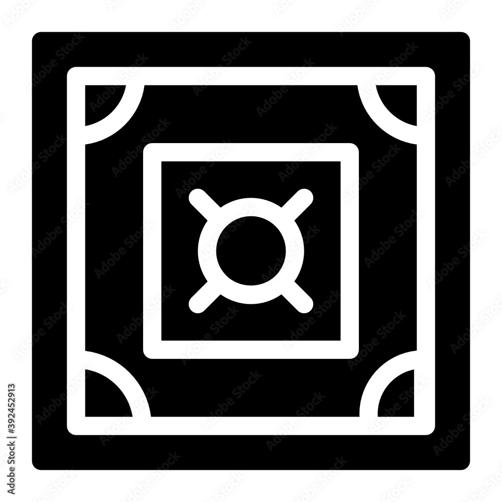 Canvas Prints a tabletop game icon, editable style of carrom board game
