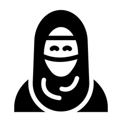 

A girl wearing hijab representing muslim woman icon
