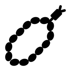 
A chain of holy beads showing concept of prayer beads icon
