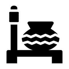 
A spacious clay pot for keeping the water cool in a conventional way  
