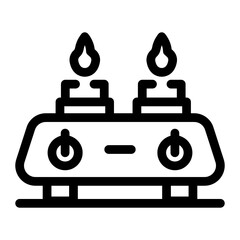 
Editable filled design icon of gas stove 

