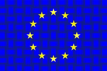 European Union Flag Background - Illustration, 
Three dimensional flag of European Union