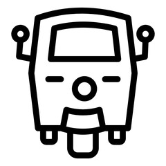 
Tuk tuk icon in filled design, transport vector 
