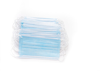 Medical surgical masks on a white background. High quality photo