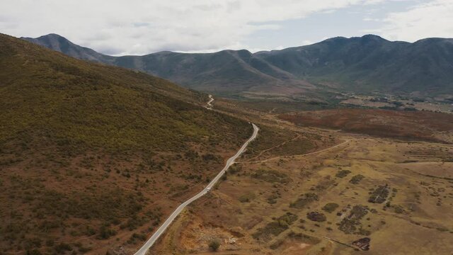Aerial, SH23 Towards Fierza And Valbone Valley, Albania