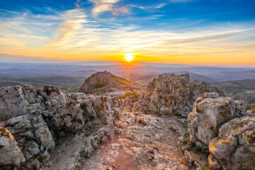 Sunset over Ancient Megalithic Observatory " Kokino " - Macedonia. This observatory was ranked by "NASA" on the 4-th place on the World's Ancient Observatories list.