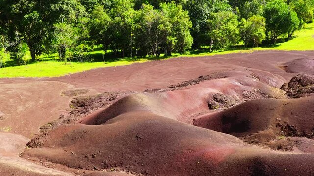 The beautiful Seven Colored Earths at Chamarel, Mauritius, Africa