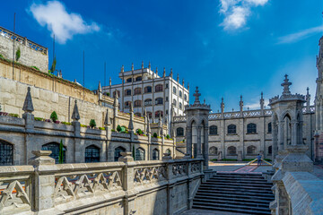 Ecuador, in Quito, in the courtyard of the Basilica del Voto Nacional. 