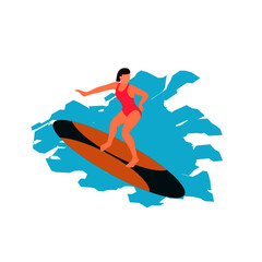 Vector illustration of silhouette of a surfer