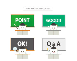 Vector illustration set of tooth characters. Orthodontics