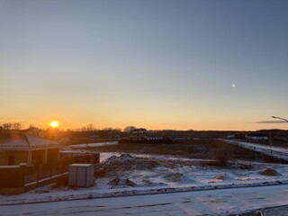 sunset over the river