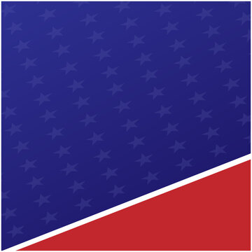 American flag symbols background banner card with dark blue empty space for text.	