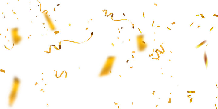 Golden Confetti Stock Image In White Background