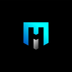 MH Letter Initial Logo Design Template Vector Illustration