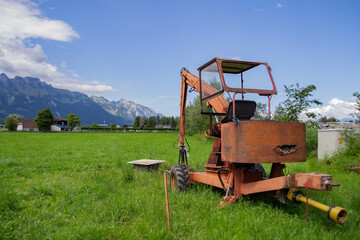 old tractor in the field