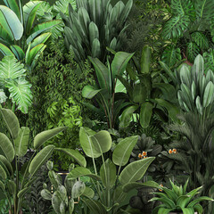 Fototapety  green Wall of ornamental plants vertical garden