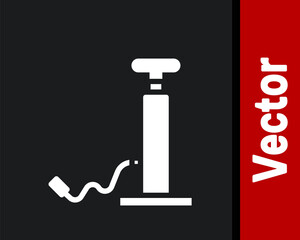 White Car air pump icon isolated on black background. Vector Illustration.