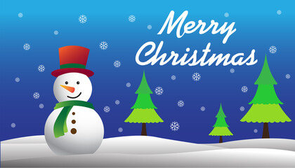 merry christmas,  Snowman vector illustration