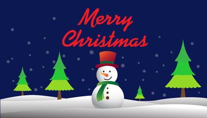 merry christmas,  Snowman vector illustration
