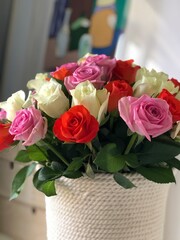 bouquet of roses in a vase