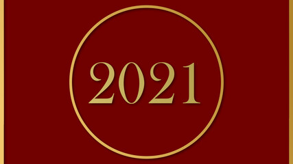 new year 2021, gold and dark red