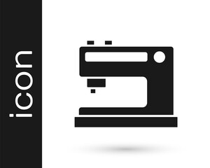 Grey Sewing machine icon isolated on white background. Vector Illustration.
