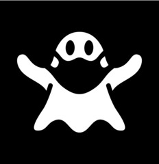 Vector illustration of the ghost with covid mask