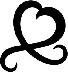 Vector illustration of the curly heart