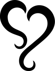 Obraz premium Vector illustration of the curly heart