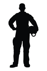 Fighter pilot silhouette vector on white background © Flatman vector 24
