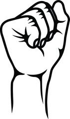 Vector illustration of the stand up fist