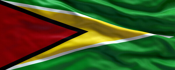 Waving flag of Guyana - Flag of Guyana - 3D flag background