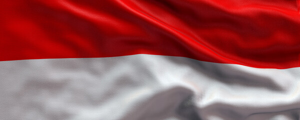 Waving flag of Indonesia - Flag of Indonesia - 3D flag background