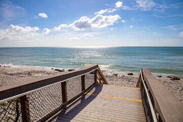 Fototapeta na wymiar Walkway to Caspersen Beach on the Gulf of Mexico in Venice Florida in the United States