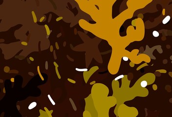 Dark Red, Yellow vector template with chaotic shapes.