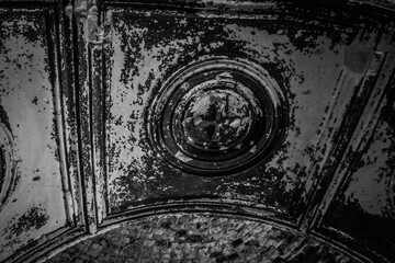 stucco in the old church