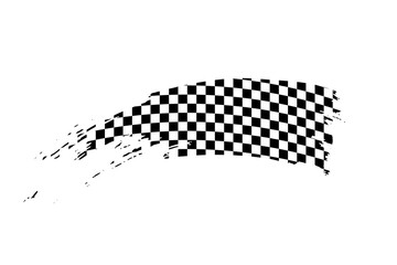 Race flag calligraphy ink brush icon, logo, sign on white background. Sport start and finish line. Vector illustration