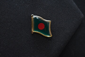 Bangladesh flag lapel pin on a suit