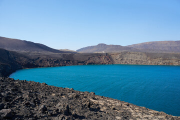 Baie des Requins (Bay of Sharks), Djibouti.
Is a deep lake inside the  the Bay of Ghoubet, Djibouti It is a crater formed due to a phreatic eruption. It is a well known diving site.