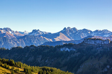 Obraz premium Blick vom Riedberger Horn - Herbst - Allgäu - Alpen - Panorama