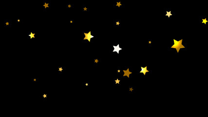 Golden Stars Stock Image In Black Background