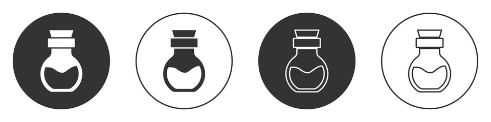 Poison in bottle icon isolated on white background. Bottle of poison or poisonous chemical toxin. Vector.