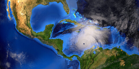 Hurricane from Space. Elements of this high resolution 3d illustration are furnished by NASA.
