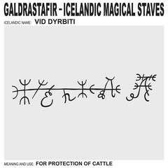  vector icon with ancient Icelandic magical staves Vid Dyrbiti. Symbol means and is used for protection of cattle